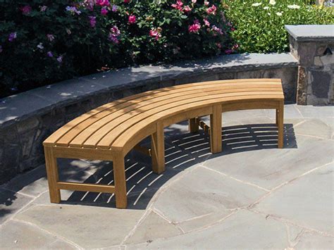 Curved Backless Bench Teak Curved Outdoor Benches Outdoor Garden