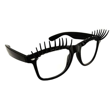 Black Eyelash Clear Lens Sun-Staches | Party sunglasses, Nerd glasses ...