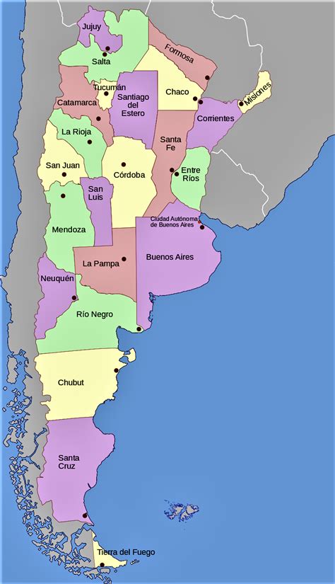 Ver más ideas sobre mapa de argentina, mapas, argentina. mapa argentina politico con nombres | Mapa de argentina ...