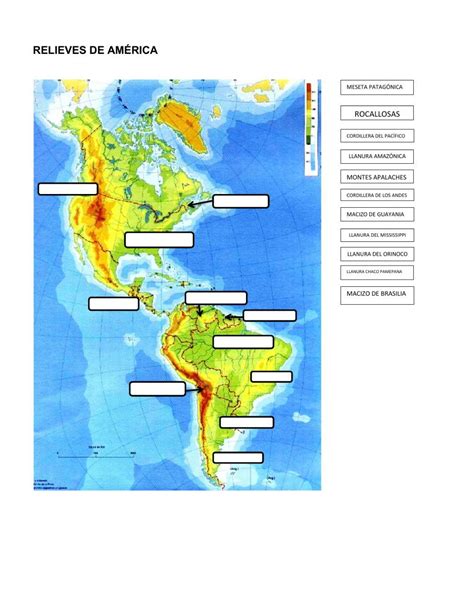 Ficha online de Relieve de america para 3 AÑO Puedes hacer los