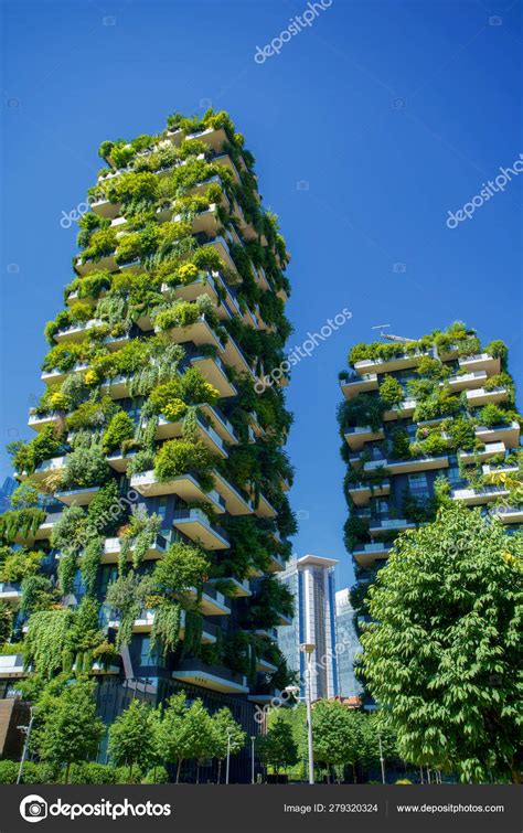 Bosco Verticale Vertical Forest In Milan City Italy Stock