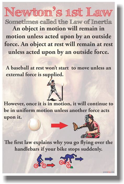 Newtons 1st Law New Classroom Physics Science Poster Ebay