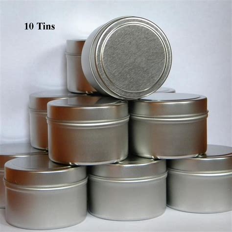 Empty Metal Tins With Lids 4 Oz Tins Set Of 10 Free Shipping Etsy Uk