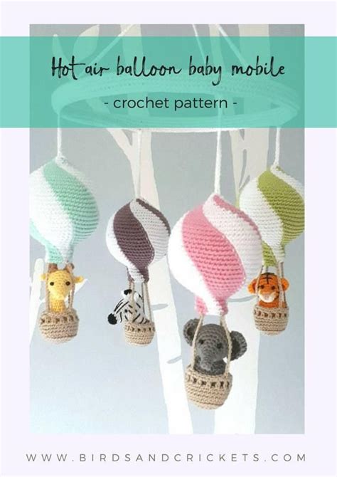 Hot Air Balloon Baby Mobile Crochet Pattern Nursery Mobile Etsy