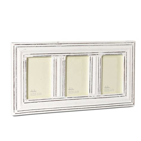 Nkuku Manyara Antique White Wooden 3 Window Frame 4x6