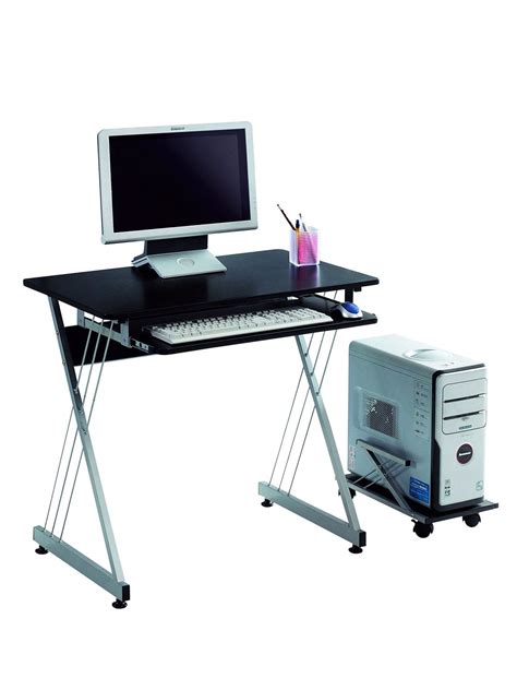 Curved modern computer desk with pull out keyboard panel: Sleek Office Computer Desk with Rollout Tray by Pearl River Modern NY at Gilt (With images ...