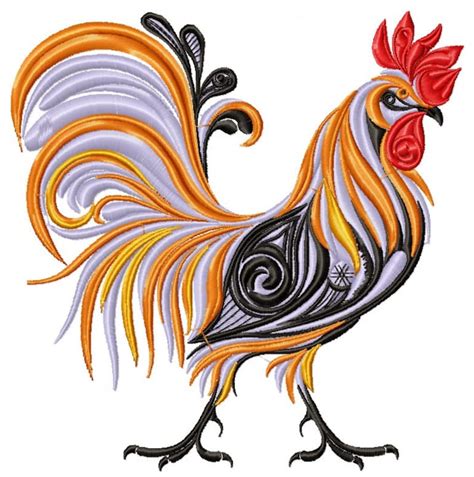 Rooster Machine Embroidery Design Etsy Sweden