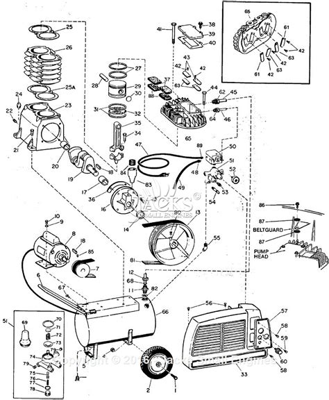 Campbell Hausfeld VT4200 Parts Diagram For Air Compressor Parts