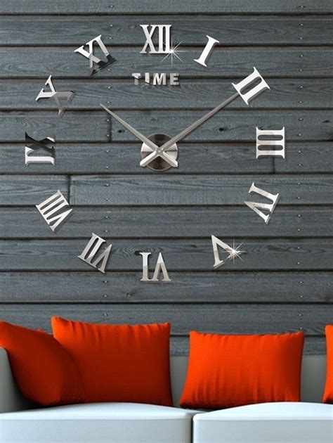 Great savings & free delivery / collection on many items. 3D Roman Numerals DIY Acrylic Mirror Clock Wall Sticker-in ...