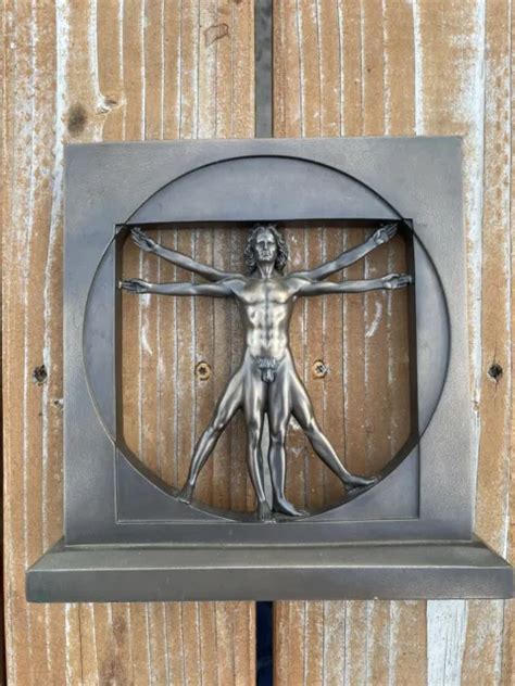 Vitruvian Man Leonardo Da Vinci Nude Male Bronzed Resin Veronese Sculpture Picclick