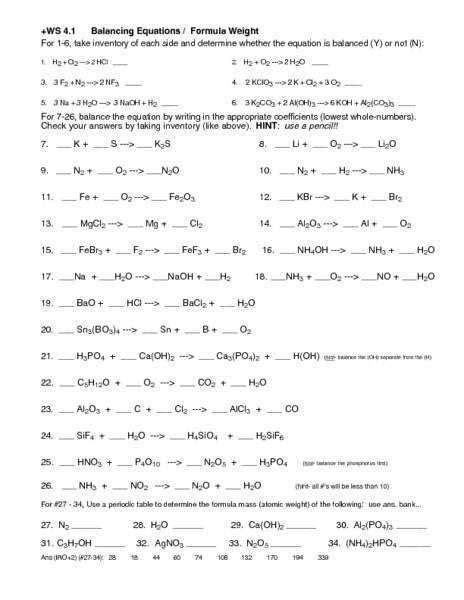In this presentation you will:. Introduction To Balancing Chemical Equations Answer Key ...