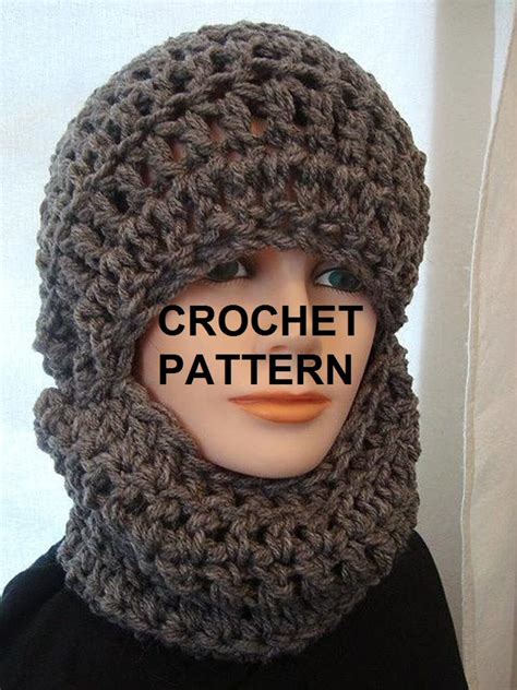 Hat Crochet Pattern Ski Mask Unisex Chunky Style Winter Hat Etsy