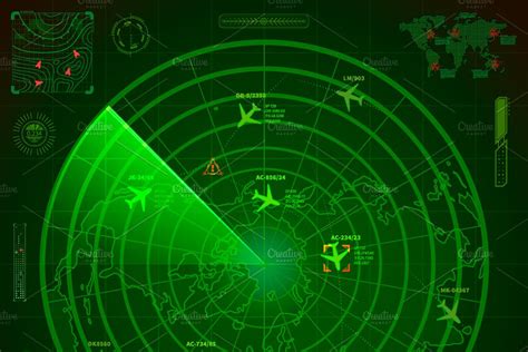 The receiver converts all received electromagnetic radiation into a continuous electronic analog signal of varying (or oscillating). Abstract military radar display | Custom-Designed ...