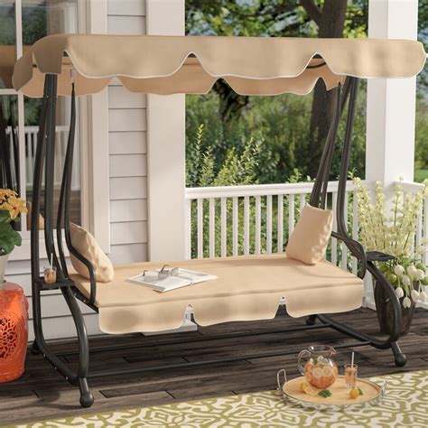 Winston Porter Whitney Outdoor Covered Porch Swing With