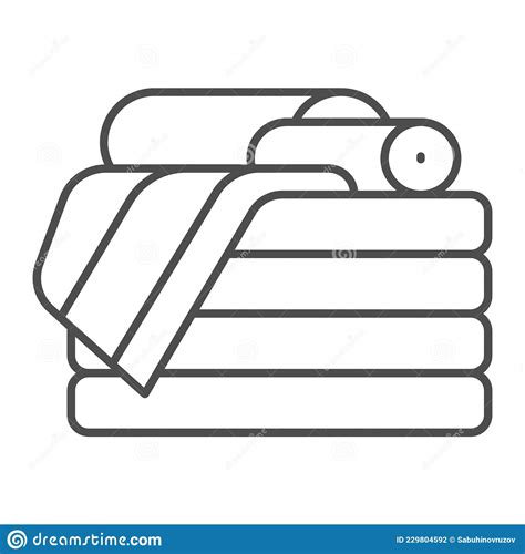 Stack Of Towels Thin Line Icon Interior Design Concept Stack Of