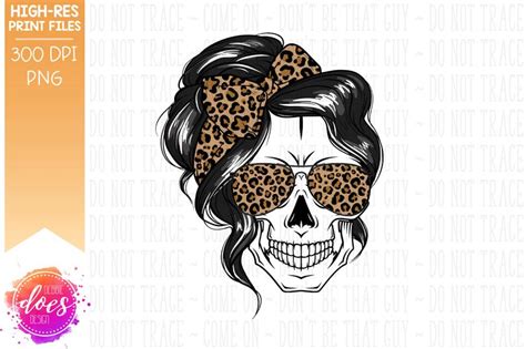 Girly vector dead life glasses head hair outline decor design. The Messy Bun Skull with Leopard Bow and Sunglasses | Etsy