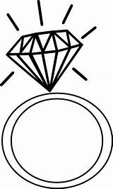 Clip Ring Rings Diamond Engagement Cliparts Clipart Coloring Attribution Forget Link Don sketch template