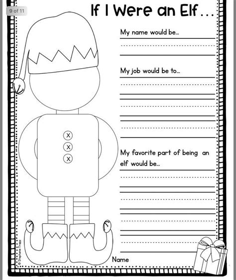 If I Were An Elf Free Printable Sheet For Children To Use During The
