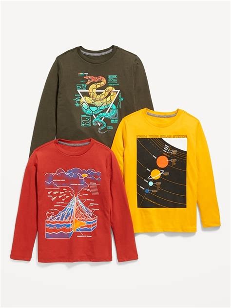 Old Navy Long Sleeve Graphic T Shirt 3 Pack For Boys