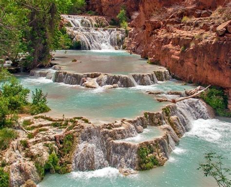 Beaver Falls In The Havasu Creek Situated In The Grand Canyon Area