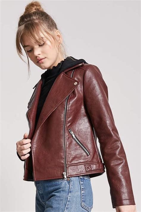 Forever 21 Hooded Faux Leather Jacket Affiliate Leather Jacket