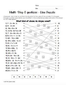 Solving One Step Equations Worksheet Puzzle Free - Rick Sanchez's