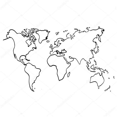 Mapa Mundo Preto E Branco Arte Vetorial De Stock E Mais Imagens De As