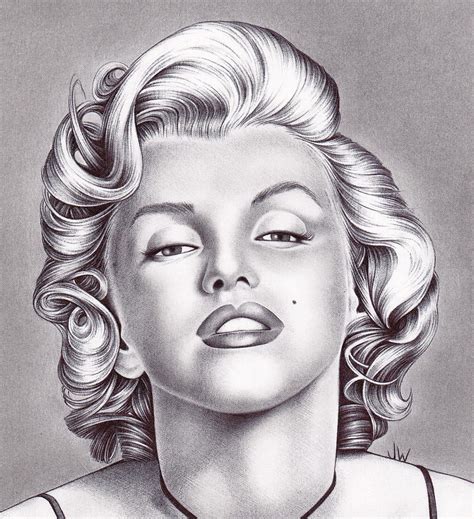 Marilyn Monroe Drawing Pencil Sketch Colorful Realistic Art Images