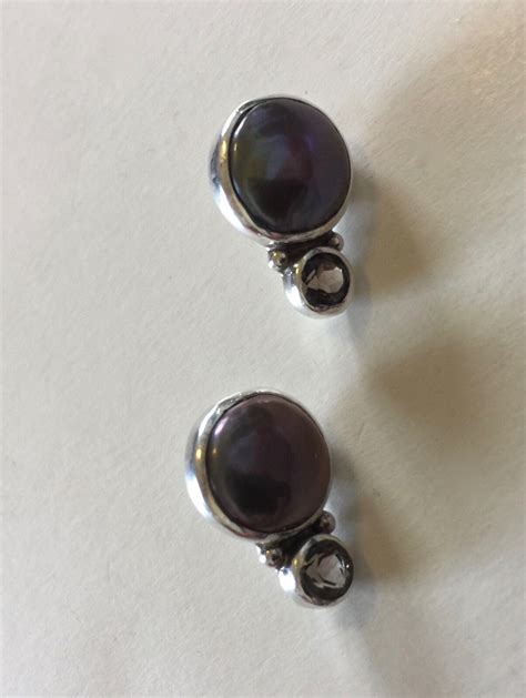 Vintage Janice Girardi Sterling Silver Jgd Stud Earrings W Gemstone Grams Ebay