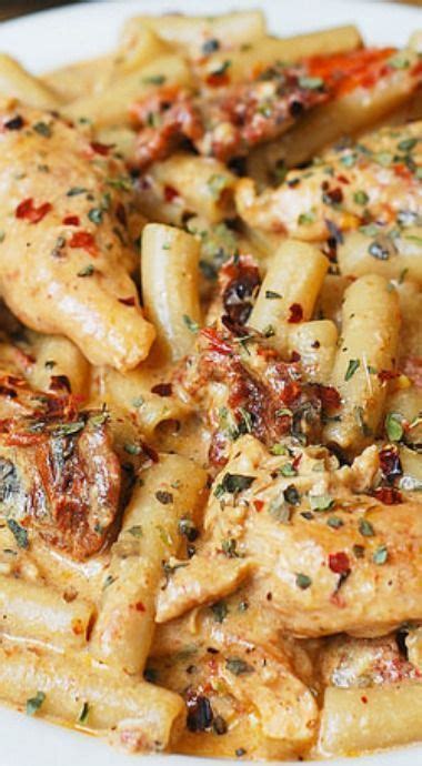 Chicken Mozzarella Pasta in creamy Sun-Dried Tomato sauce ...