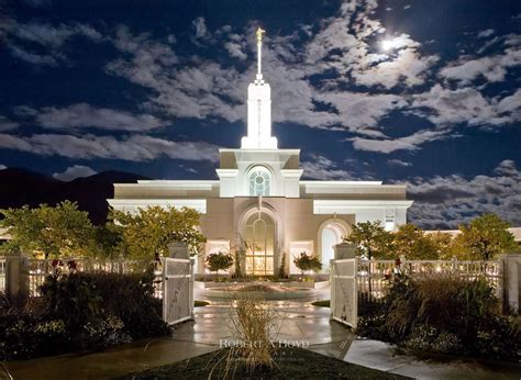 Mt Timpanogos Temple By Moonlight. Robert A. Boyd Fine Art and LDS Temples