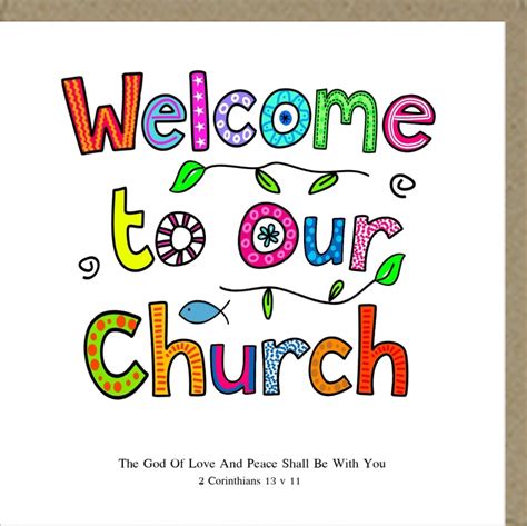 Welcome To Our Church Greetings Card The Christian Shop