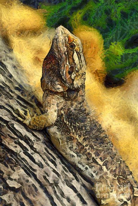 Bearded Dragon Painting By George Atsametakis