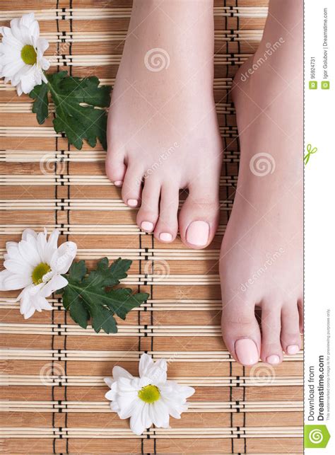 Pedicure Perfeito Do Nude Nos Dedos Do Pé Imagem de Stock Imagem de