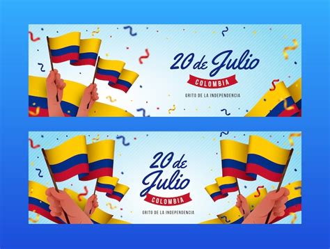 Free Vector Realistic Horizontal Banner Template For Columbian