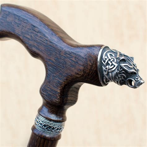 Handmade Walking Stick Wooden Canes For Men Celtic Gem