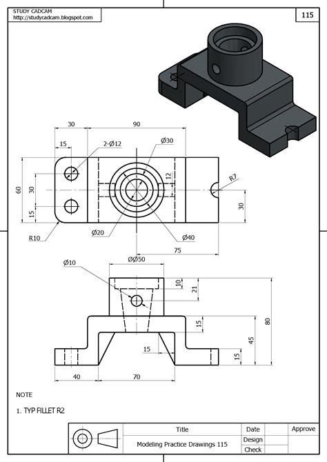 Isometric Drawing Exercises Autocad Isometric Drawing Mechanical
