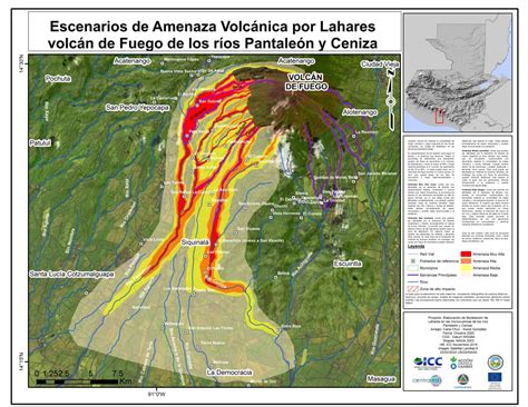 Escenarios De Amenaza Volcánica Por Lahares Volcán De Fuego De Los Ríos