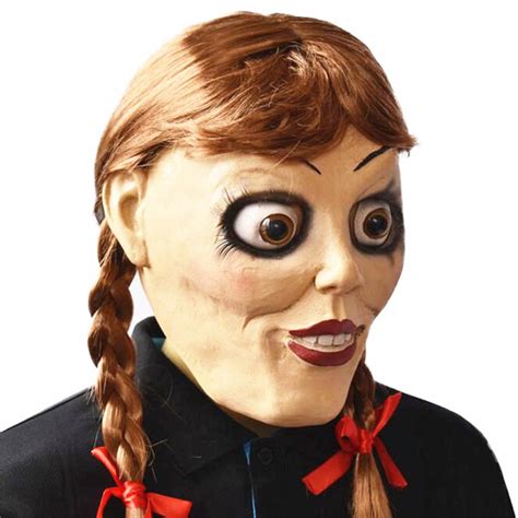 Annabelle Mask With Attached Wig Scary Mask Horror Halloween Masks