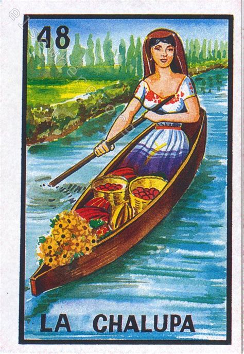 48 La Chalupa Loteria Caar Loteria Collection Mexico Art Mexican Art Painting Popular Art