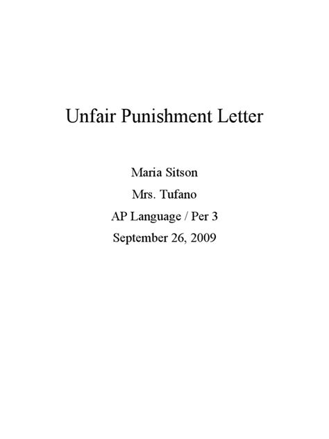 unfair punishment letter pdf punishments psychological concepts