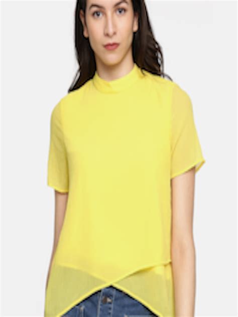 Buy Vero Moda Women Yellow Solid Styled Back Top Tops For Women