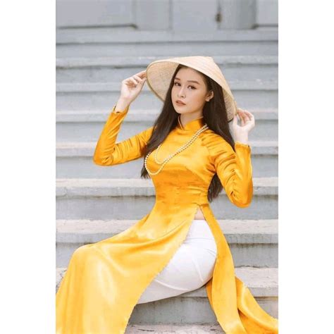 Pre Made Ao Dai Viet Nam Áo Dài Trơn Truyền Thống Phi Bóng Etsy