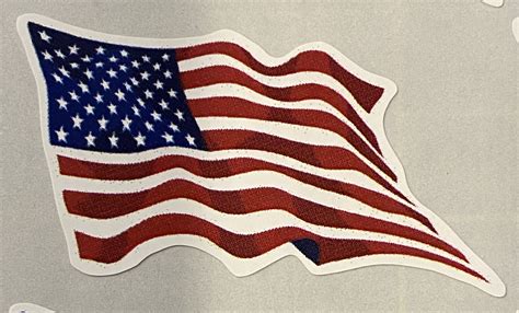 21 Weatherproof Polyester Stickers American Flag Waving Turbodecal