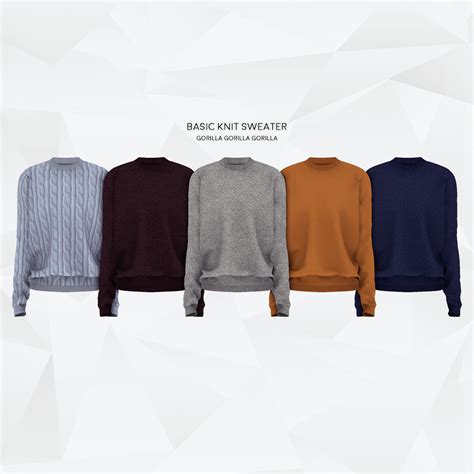 Basic Knit Sweater Sims 4 Men Clothing Sims