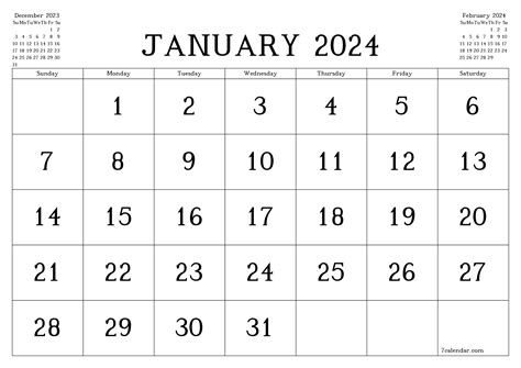 January 2024 Free Printable Calendars And Planners Pdf 41 Off