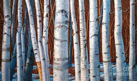 Birch Trees In Early Winter In Painting Painting By Christopher