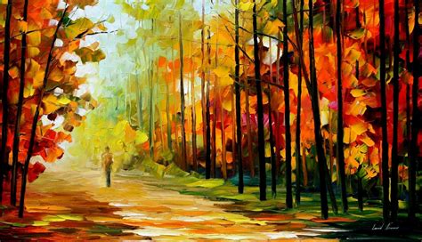 Abstract Art Paintings Walk Alone In The Autumn
