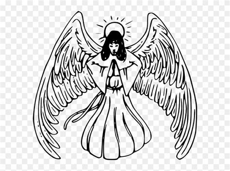 Angel Praying Tattoo Svg Clip Arts 600 X 545 Px Png Download 12255