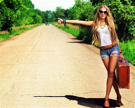 Hitchhiking Girl Wallpaper 12801024 See More On Classy Bro Model